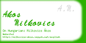 akos milkovics business card